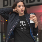 Kuro Kanji Minimal - Women's Relaxed Black T-Shirt