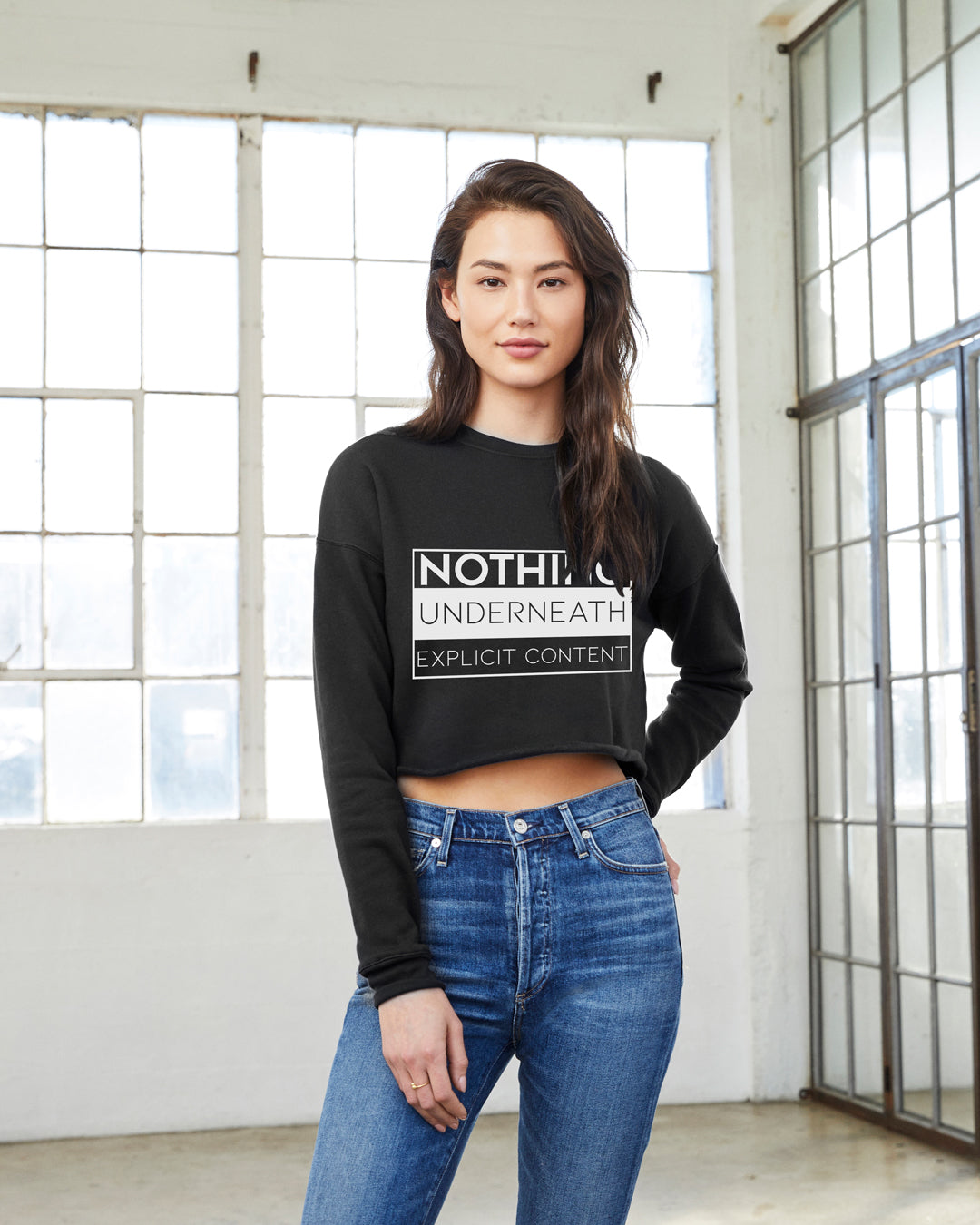 UNDERNEATH EXPLICIT Women's Crop sweatshirt - NOTHING UNDERNEATH COLLECTION