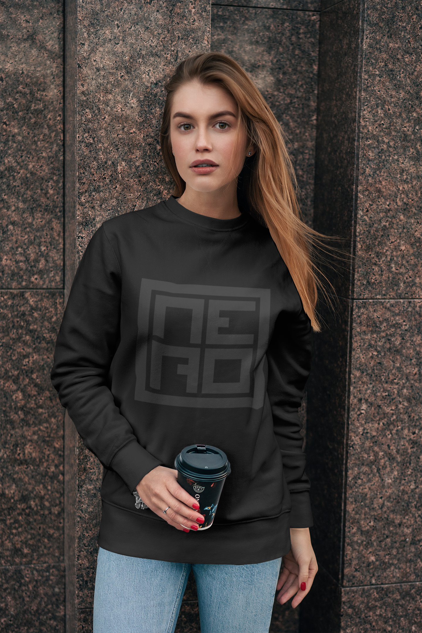 BLACK SQUARE LOGO-Unisex Premium Sweatshirt