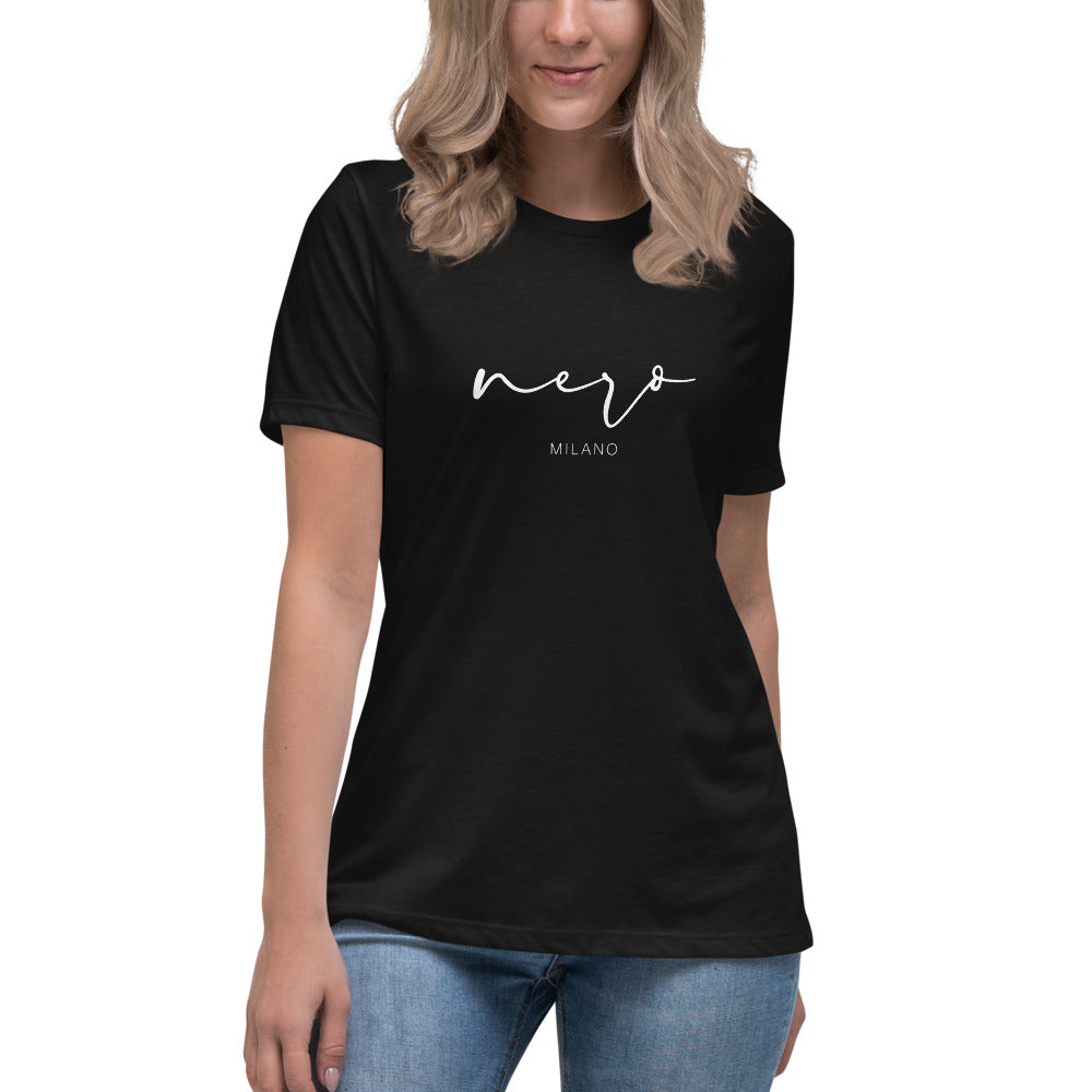 Nero Milano - Women's Relaxed Black T-Shirt
