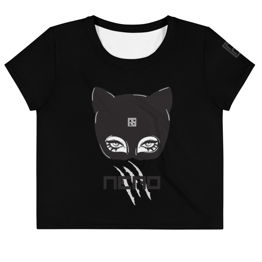 BLACK CAT EYES Crop T-shirt - CAT WOMAN COLLECTION