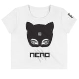 WHITE CAT EYES Crop T-shirt - CAT WOMAN COLLECTION