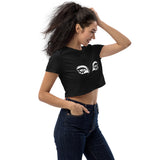 Cat Eyes - Black Organic Crop Top