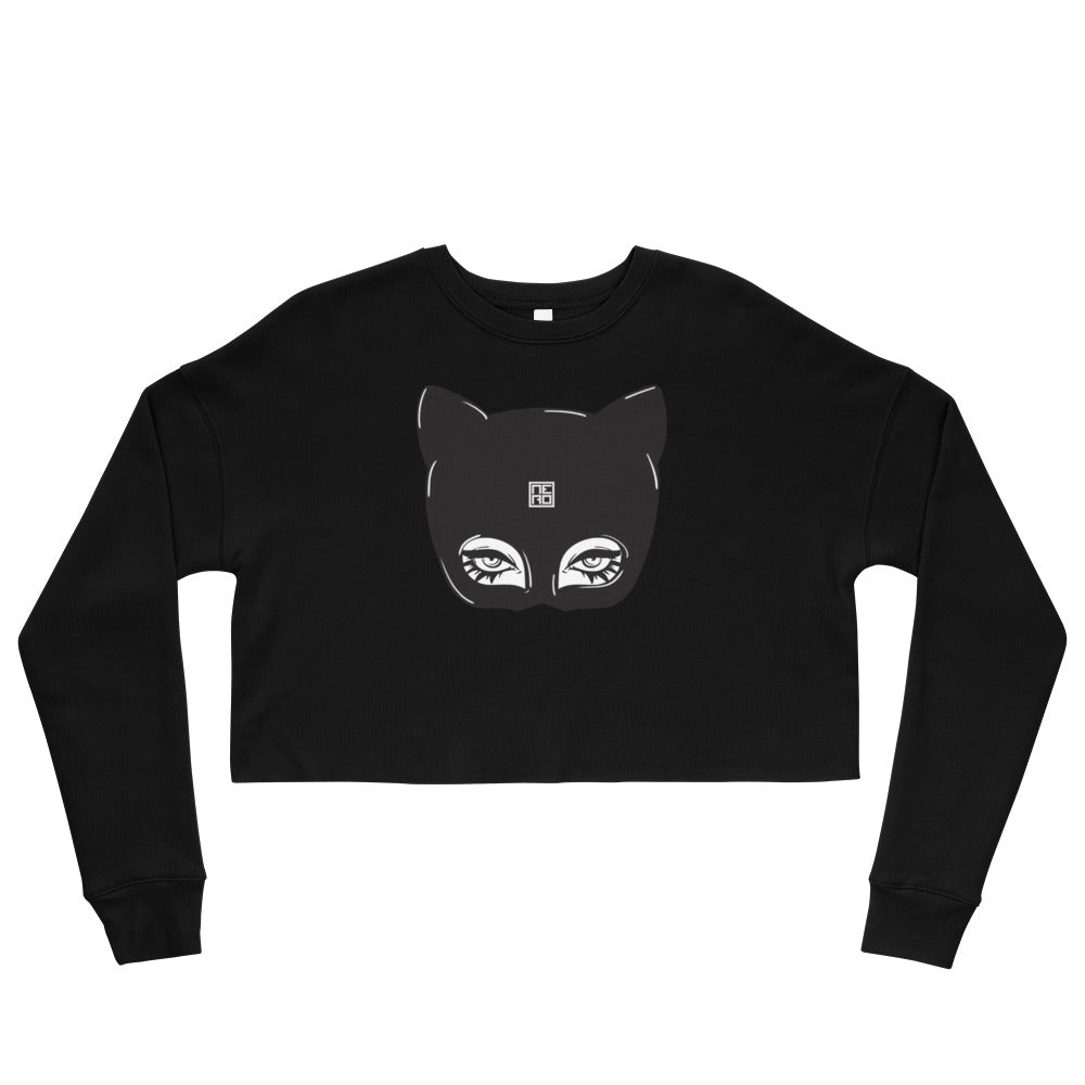 BLACK CAT EYES Crop Sweatshirt - CAT WOMAN COLLECTION