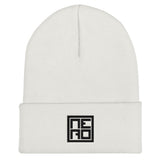 All Black Square Logo Beanie - NERO HATS Collection