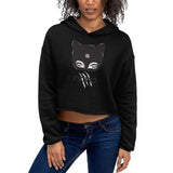 BLACK CAT EYES Crop Hoodie - CAT WOMAN COLLECTION