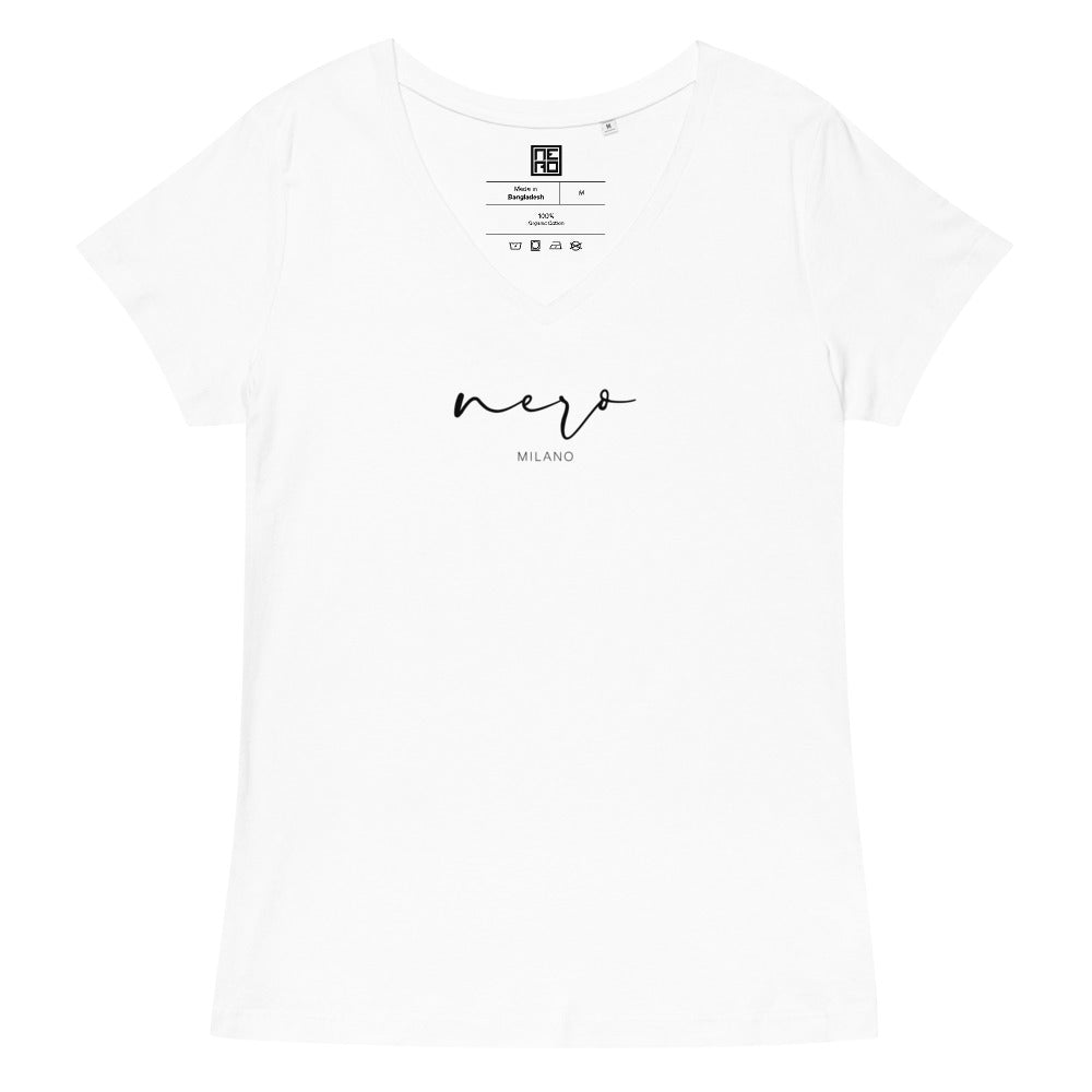NERO MILANO - Women’s fitted v-neck t-shirt